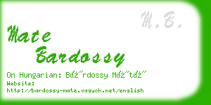 mate bardossy business card